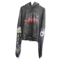 a hoodie with graffiti on it