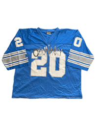 a blue jersey with the number 20 on it